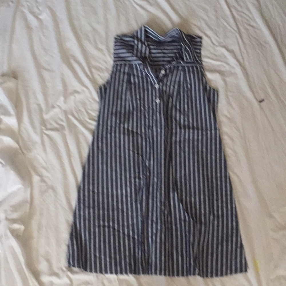 Grey and white striped dress